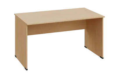 EPL 18 - 14 stůl kancelářský, dřevěná podnož, deska 18 mm, široký 1400 mm, bříza světlá